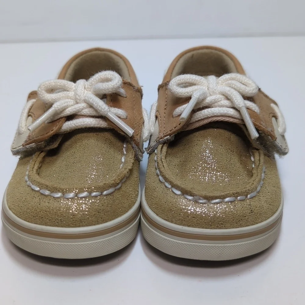 Sperry Topsider Blue Fish Crib Jr sparkley toddler shoes size 4 EU 20